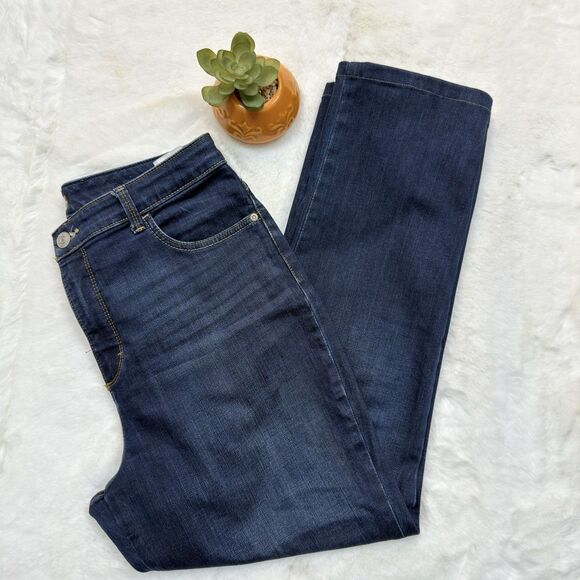 Lee Relaxed Fit Straight Leg Jeans Womens Size 12 Mid Rise Stretch Blue - Picture 3 of 16